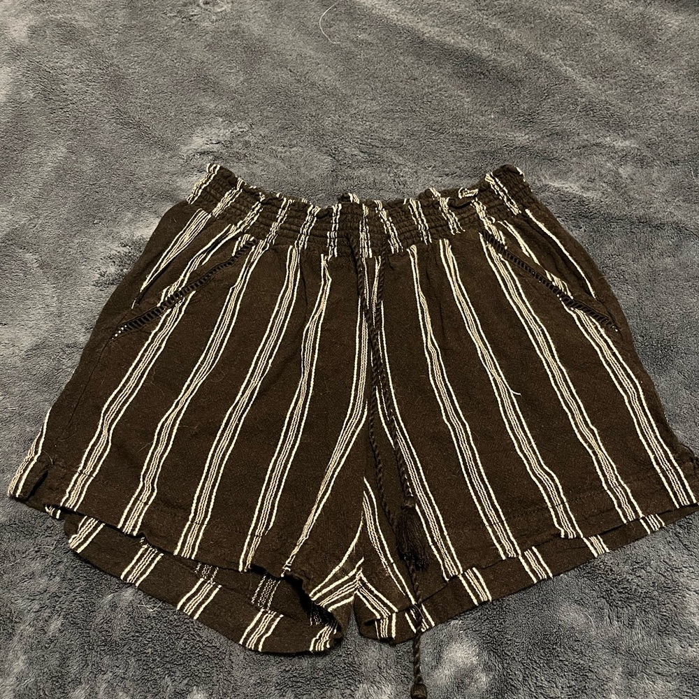 BOHO High Waist Brown Striped Shorts